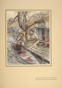 "Şunu ayağının altına sok", (Ratty) köstebeği tekneye verirken gözlemledi. by Arthur Rackham