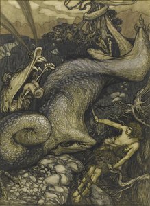 Ejderha Katili Sigurd, 1901 by Arthur Rackham