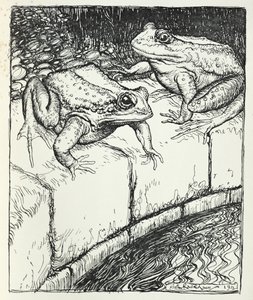 Kurbağalar ve Kuyu, Heinemann tarafından yayınlanan Ezop Masallarından bir çizim, 1912