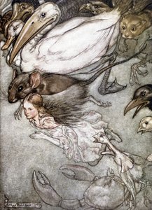 Gözyaşı göleti - Lewis Carroll'ın “” Alice Harikalar Diyarında Maceraları”nda, hasta. tarafından Arthur Rackham by Arthur Rackham