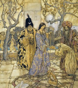 Ahmeds Princely Hand için Hasat Yaptılar, 1917 (kağıt üzerine kalem ve mürekkeple wc) by Arthur Rackham