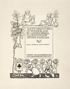 Başlık Sayfası, Alice Harikalar Diyarında, Lewis Carroll tarafından, pub.1907 by Arthur Rackham