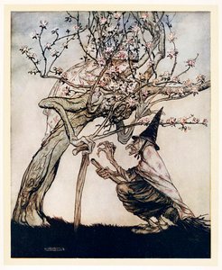 Benim Ağacım! Ey ağacım! Yaramaz küçük hizmetçimi gördün mü, İngiliz Masalları, pub 1922. by Arthur Rackham