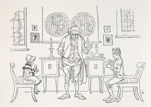 İki çocuk ve öğretmenleri by Arthur Rackham