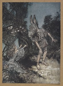 "Çiçekli yatağımdan beni hangi melek uyandırır?" Titania ve Alt. Bir Yaz Gecesi Rüyası'ndan bir sahne. by Arthur Rackham