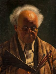 Paletli ve Fırçalı Otoportre by Arthur Segal