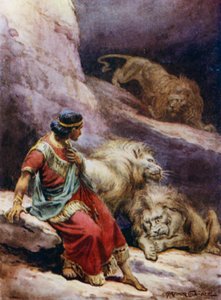 Daniel aslan ininde (renkli taş) by Arthur Twidle