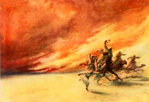 Çölün belası (renkli taş baskı)