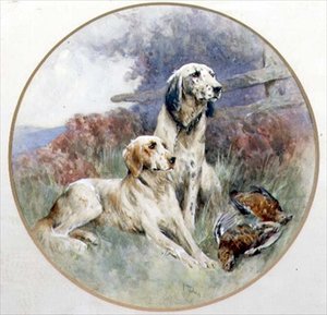 Bir Çift Tavuğu Koruyan Bir Çift Pasör by Arthur Wardle