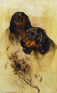 İki Gordon Setter (tuval üzerine yağlı boya)