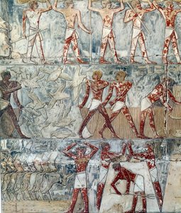 Mısır Sanatı: tarım sahnesi, 6. hanedan by Artist Unknown