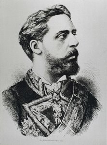 CARLOS VII, Carlos Maria de los Dolores de Borbon y Austria-Este (1848-1909). Carlos VII olarak İspanya tahtına talip olan Karlist. İspanya. Karizm. Charles VII, Karlist taht iddiacısı. "La ilustracion Espanola y Americana" dergisinde yayımlanmıştır. Gravü