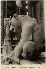 1163-14. yüzyıllar arasında inşa edilen Notre Dame de Paris katedralinin gargoyle veya chimere
