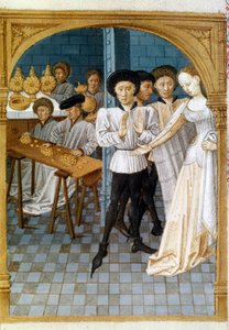 Yönetici ve cimri: bir adam para vermeyi reddediyor (minyatür) by Artist Unknown