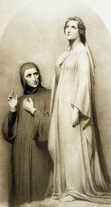 Dante ve Beatrice (gravür) by Ary (after) Scheffer