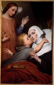Hayırsever Çocuk Küçük bir çocuk, allitee bir kadına öpücük verir. Ary Scheffer (1795-1858) 1840 Nantes, Musee des Beaux Arts tarafından yapılan resim by Ary Scheffer