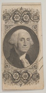 Banknot motifi: Dekoratif bir panelde George Washington üzerine portre, yakl. 1824-37.