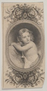 Banknot motifi: bir çocuk portresi ve çiçek f..., ca. 1824-37.