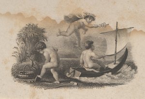 Ticaret ve tarımı simgeleyen üç puttili banknot skeç, yaklaşık. 1824-37.
