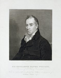 Ekselansları Oliver Wolcott, Connecticut Eyaleti Valisi, c. 1820 (çizgi oyma) by Asher Brown Durand