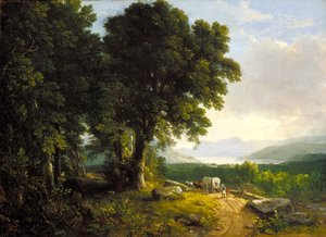 Kapalı Vagonlu Manzara (tuval üzerine yağlıboya) by Asher Brown Durand