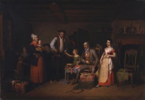 Pedlar mallarını sergiliyor by Asher Brown Durand