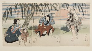 Oyuncular Ichikawa Ebij?R? I, Ukisu no Iwamatsu (R), Arashi Kitsusabur? II, Çiftçi (Hyakush?) J? Saku (C), Arashi Kitsuz? J? Kichi ve Sawamura Kunitar? II, J? Saku