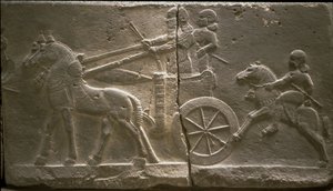 Savaş arabası ve süvari, 8. yüzyıl. M.Ö by Assyrian