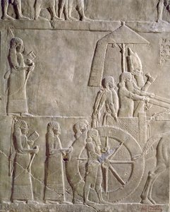 Kral Asurbanipal ve Elamlı mahkumların savaş arabasını tasvir eden kabartma, Elam seferinin bölümleri, Ninova