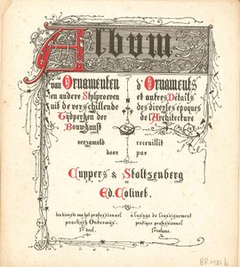 Mimarlığın Farklı Dönemlerinden Süsleme Albümü ve Diğer Stil Testleri by Atelier Cuypers-Stoltzenberg