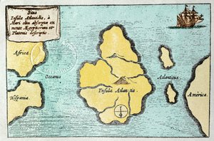 Efsanevi Atlantis adasının haritası - Athanase Kircher