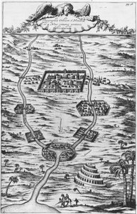 Mezopotamya, Kaplan ve Fırat - “” Tirris Babel”de, Athanasie Kirecheri S.J., Amsterdam by Athanasius Kircher