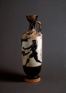 Yunan Sanatı: “” Herakles ve Atlas”” Atlas Detay. Lekythos (lecyth) beyazı Athena ressamı tarafından yapılmıştır (MÖ 450-400). Atina, Ulusal Arkeoloji Müzesi by Athena Painter (workshop of)