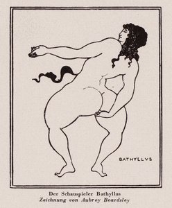 Bathyllus, Romalı dansçı ve pantomimus icracısı (kalem ve mürekkep) by Aubrey (after) Beardsley