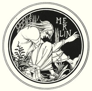 Merlin (gravür) by Aubrey (after) Beardsley