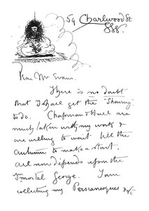 Frederick Evans'a imzalı mektubun 1. sayfası, c.1893 by Aubrey Beardsley