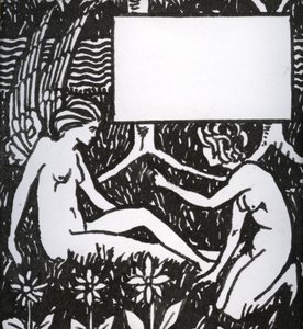 Bölüm başlığı Le Morte dArthur, 1893 (kağıt üzerine kalem ve siyah mürekkep) by Aubrey Beardsley