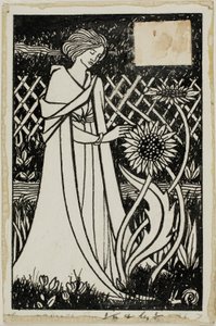 Dekoratif Çalışma: Ayçiçekli Kadın by Aubrey Beardsley