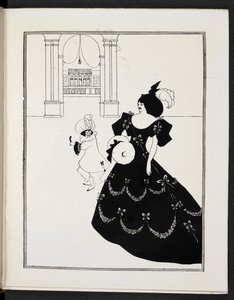 İki figürü gösteren çizim by Aubrey Beardsley