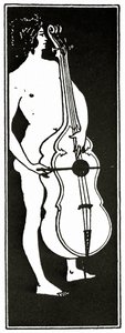 Çellolu Adam, 1894 dolayları by Aubrey Beardsley