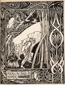 Merlin ve Nimue by Aubrey Beardsley