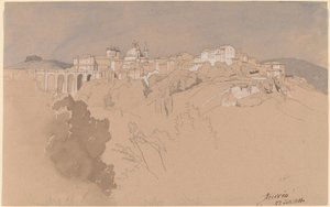 Ariccia bir vadiden görüldü by August Christian Geist