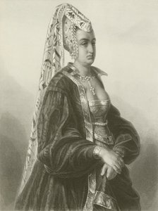 Konigin Isabeau (gravür) by August Friedrich Pecht
