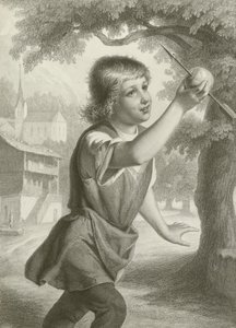 Tell's Boy (gravür) by August Friedrich Pecht
