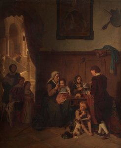 fakir bir aileye yemek vermek by August Friedrich Siegert