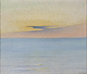 Gün batımında deniz by August Hagborg