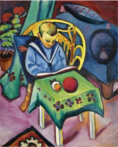 Kitaplı ve oyuncaklı çocuk, 1912 by August Macke