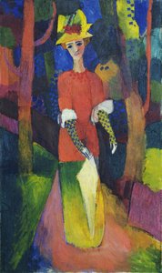 Bayan bir parkta by August Macke