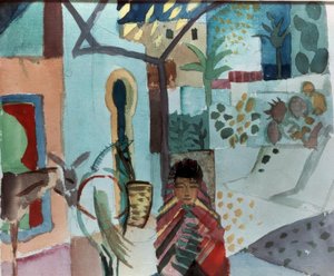 at ve eşek ile kız by August Macke