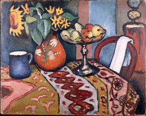 Ayçiçekleriyle Natürmort II, 1911 by August Macke
